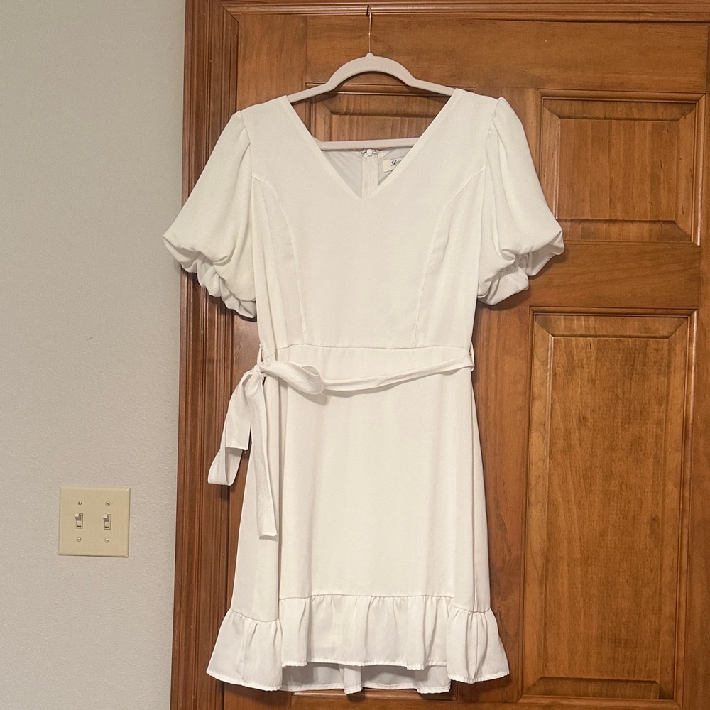 She + Sky White Mini Dress